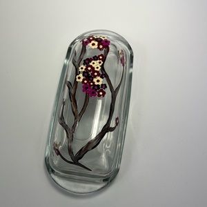 Butter Dish with Cherry Blossoms Hand Painted New
